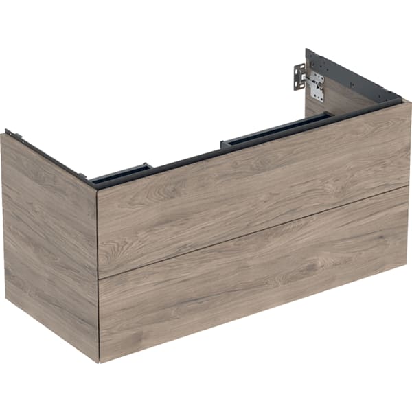 GEBERIT ONE Unterschrank für Waschtisch, mit zwei Schubladen #505.264.00.6 - Nussbaum hickory / Melamin Holzstruktur