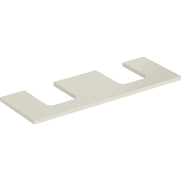 GEBERIT ONE Waschtischplatte mit Ausschnitt, für Aufsatzwaschtisch Schalenform #505.276.00.4 - sandgrau / lackiert hochglänzend