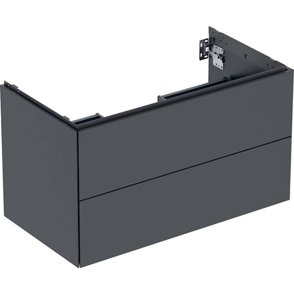GEBERIT ONE Unterschrank für Waschtisch, mit zwei Schubladen #505.263.00.8 - schwarz / lackiert matt
