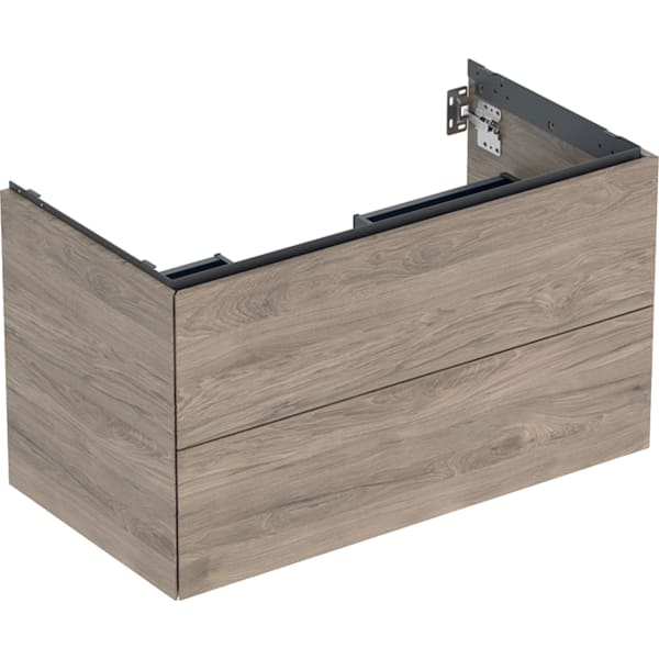 GEBERIT ONE Unterschrank für Waschtisch, mit zwei Schubladen #505.263.00.6 - Nussbaum hickory / Melamin Holzstruktur