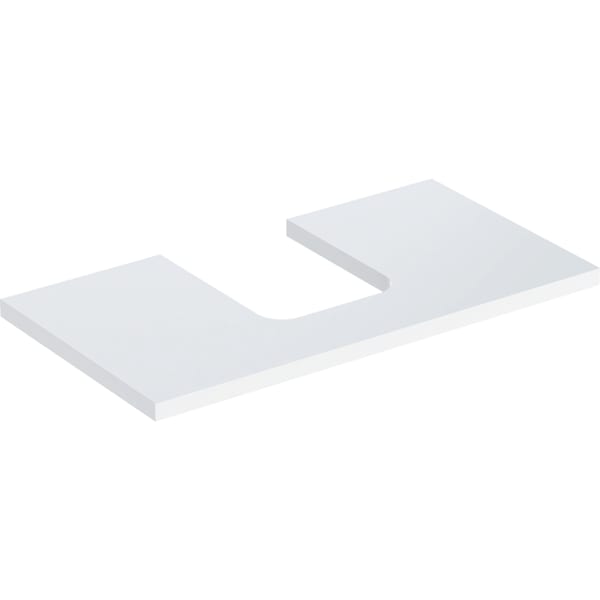 GEBERIT ONE Waschtischplatte mit Ausschnitt, für Aufsatzwaschtisch Schalenform #505.273.00.1 - weiß / lackiert hochglänzend