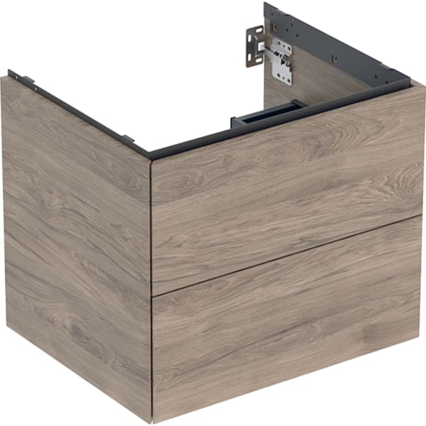 GEBERIT ONE Unterschrank für Waschtisch, mit zwei Schubladen #505.261.00.6 - Nussbaum hickory / Melamin Holzstruktur
