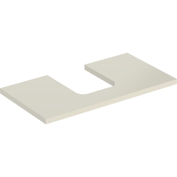 GEBERIT ONE Waschtischplatte mit Ausschnitt, für Aufsatzwaschtisch Schalenform #505.272.00.4 - sandgrau / lackiert hochglänzend