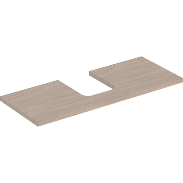 GEBERIT ONE Waschtischplatte mit Ausschnitt, für Aufsatzwaschtisch Schalenform #505.275.00.5 - Eiche / Melamin Holzstruktur