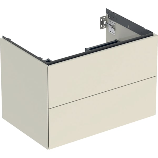 GEBERIT ONE Unterschrank für Waschtisch, mit zwei Schubladen #505.262.00.4 - sandgrau / lackiert hochglänzend