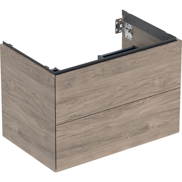GEBERIT ONE Unterschrank für Waschtisch, mit zwei Schubladen #505.262.00.6 - Nussbaum hickory / Melamin Holzstruktur