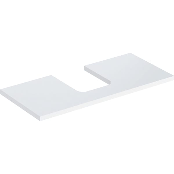 GEBERIT ONE Waschtischplatte mit Ausschnitt, für Aufsatzwaschtisch Schalenform #505.274.00.1 - weiß / lackiert hochglänzend