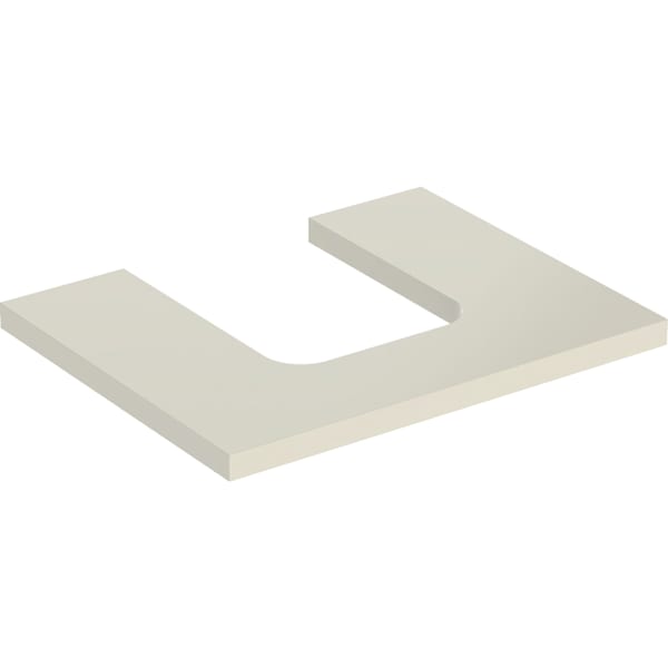 GEBERIT ONE Waschtischplatte mit Ausschnitt, für Aufsatzwaschtisch Schalenform #505.271.00.4 - sandgrau / lackiert hochglänzend