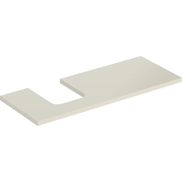 GEBERIT ONE Waschtischplatte mit Ausschnitt, für Aufsatzwaschtisch Schalenform #505.295.00.4 - sandgrau / lackiert hochglänzend
