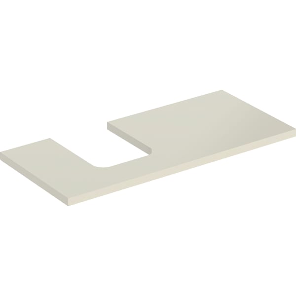 GEBERIT ONE Waschtischplatte mit Ausschnitt, für Aufsatzwaschtisch Schalenform #505.294.00.4 - sandgrau / lackiert hochglänzend