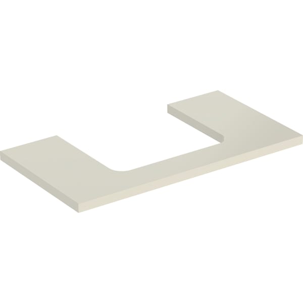GEBERIT ONE Waschtischplatte mit Ausschnitt, für Aufsatzwaschtisch rechteckig #505.283.00.4 - sandgrau / lackiert hochglänzend