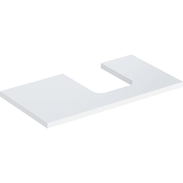 GEBERIT ONE Waschtischplatte mit Ausschnitt, für Aufsatzwaschtisch Schalenform #505.313.00.1 - weiß / lackiert hochglänzend