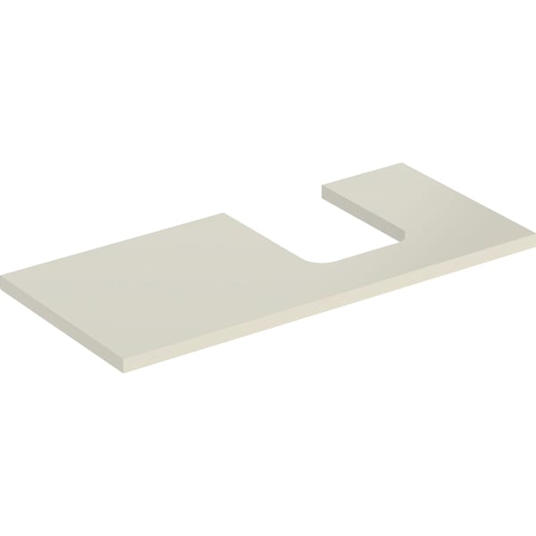 GEBERIT ONE Waschtischplatte mit Ausschnitt, für Aufsatzwaschtisch Schalenform #505.314.00.4 - sandgrau / lackiert hochglänzend