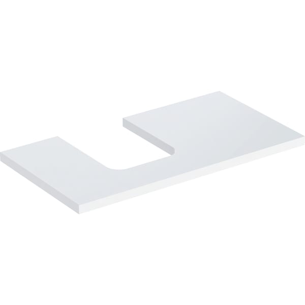 GEBERIT ONE Waschtischplatte mit Ausschnitt, für Aufsatzwaschtisch Schalenform #505.293.00.1 - weiß / lackiert hochglänzend