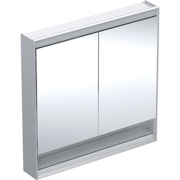GEBERIT ONE Spiegelschrank mit Nische und ComfortLight, mit zwei Türen, AP-Montage, Höhe 90 cm #505.833.00.1 - Aluminium eloxiert