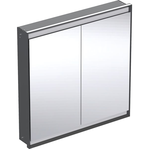 GEBERIT ONE Spiegelschrank mit ComfortLight und zwei Türen, UP-Montage, Höhe 90 cm #505.803.00.7 - schwarz matt / Aluminium pulverbeschichtet