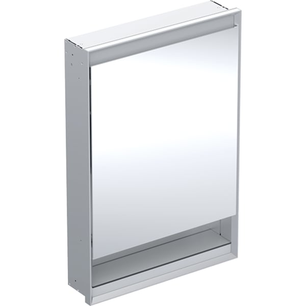 GEBERIT ONE Spiegelschrank mit Nische und ComfortLight, mit einer Tür, UP-Montage, Höhe 90 cm #505.820.00.1 - Aluminium eloxiert