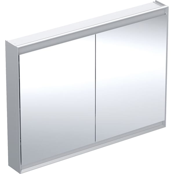 GEBERIT ONE Spiegelschrank mit ComfortLight und zwei Türen, AP-Montage, Höhe 90 cm #505.815.00.1 - Aluminium eloxiert