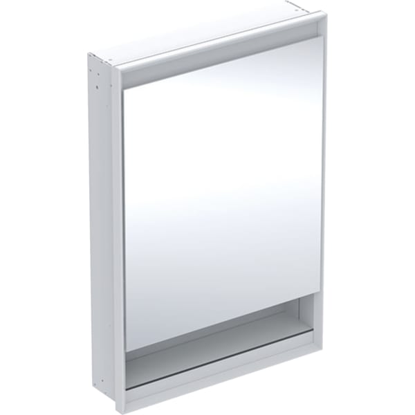 GEBERIT ONE Spiegelschrank mit Nische und ComfortLight, mit einer Tür, UP-Montage, Höhe 90 cm #505.821.00.2 - weiß / Aluminium pulverbeschichtet