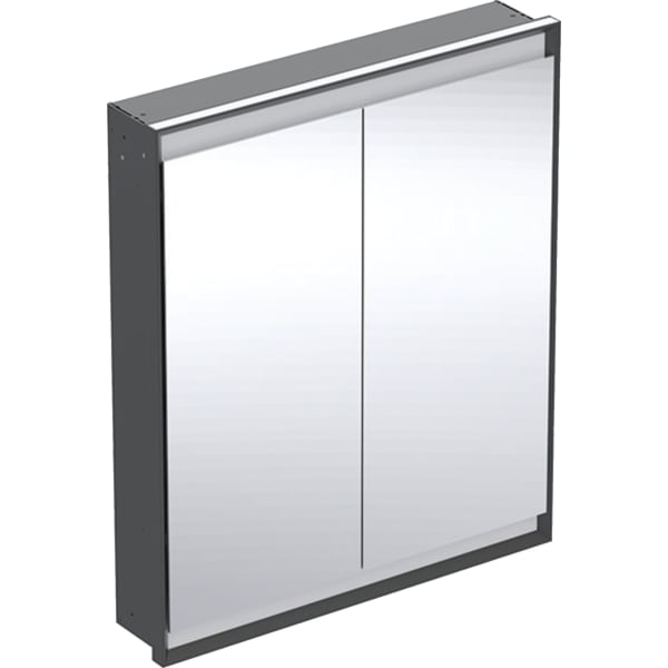 GEBERIT ONE Spiegelschrank mit ComfortLight und zwei Türen, UP-Montage, Höhe 90 cm #505.802.00.7 - schwarz matt / Aluminium pulverbeschichtet