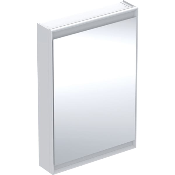 GEBERIT ONE Spiegelschrank mit ComfortLight und einer Tür, AP-Montage, Höhe 90 cm #505.811.00.2 - weiß / Aluminium pulverbeschichtet