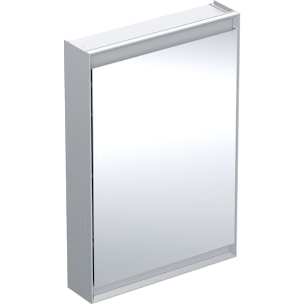 GEBERIT ONE Spiegelschrank mit ComfortLight und einer Tür, AP-Montage, Höhe 90 cm #505.811.00.1 - Aluminium eloxiert