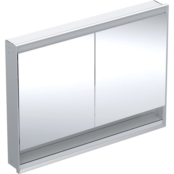 GEBERIT ONE Spiegelschrank mit Nische und ComfortLight, mit zwei Türen, UP-Montage, Höhe 90 cm #505.825.00.1 - Aluminium eloxiert