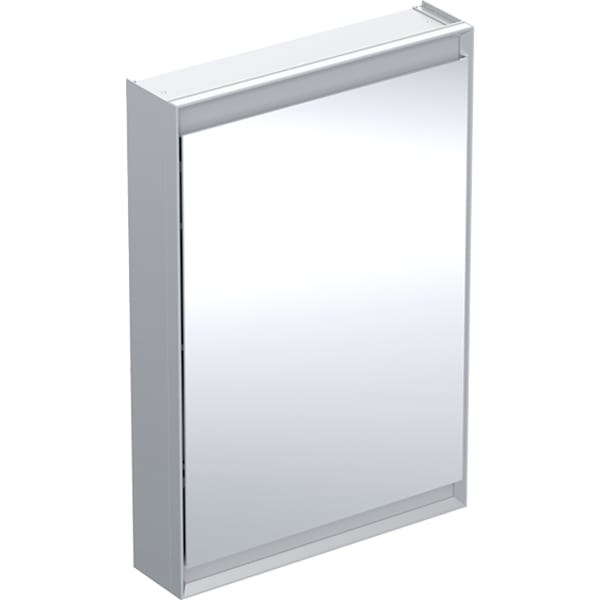GEBERIT ONE Spiegelschrank mit ComfortLight und einer Tür, AP-Montage, Höhe 90 cm #505.810.00.1 - Aluminium eloxiert