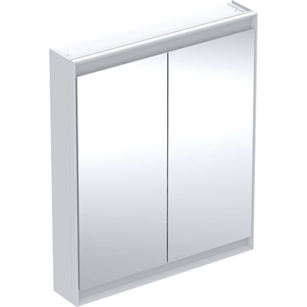 GEBERIT ONE Spiegelschrank mit ComfortLight und zwei Türen, AP-Montage, Höhe 90 cm #505.812.00.2 - weiß / Aluminium pulverbeschichtet