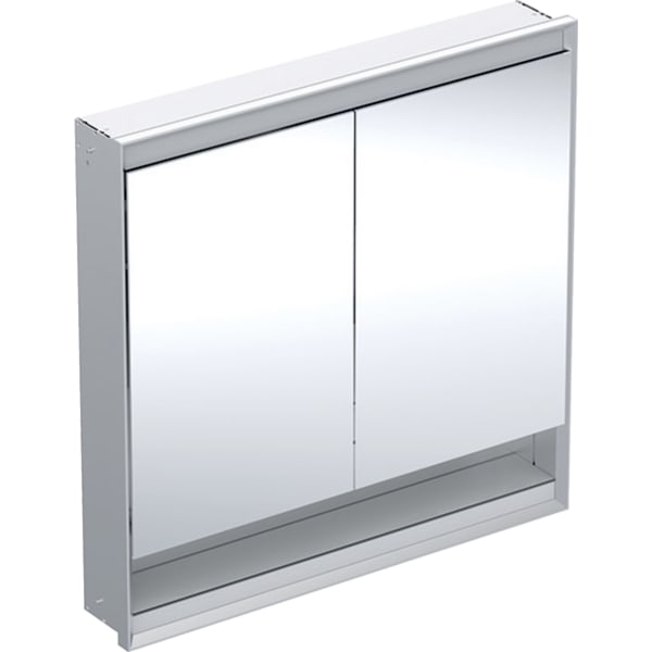 GEBERIT ONE Spiegelschrank mit Nische und ComfortLight, mit zwei Türen, UP-Montage, Höhe 90 cm #505.823.00.1 - Aluminium eloxiert