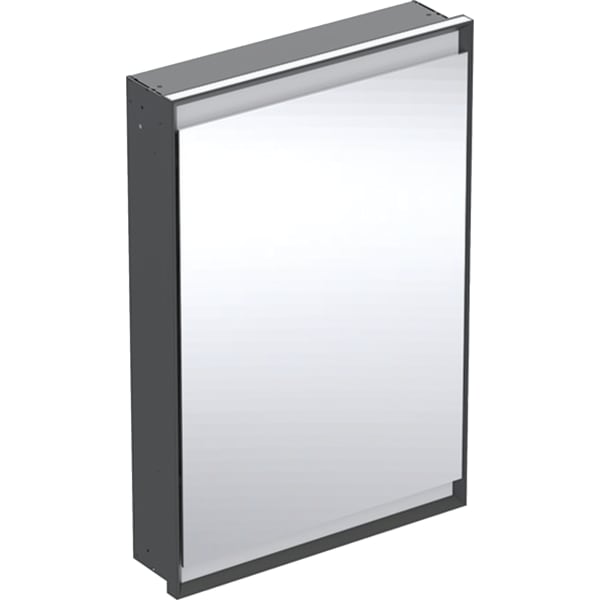 GEBERIT ONE Spiegelschrank mit ComfortLight und einer Tür, UP-Montage, Höhe 90 cm #505.800.00.7 - schwarz matt / Aluminium pulverbeschichtet