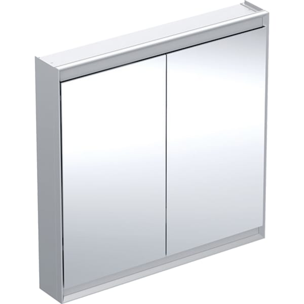 GEBERIT ONE Spiegelschrank mit ComfortLight und zwei Türen, AP-Montage, Höhe 90 cm #505.813.00.1 - Aluminium eloxiert