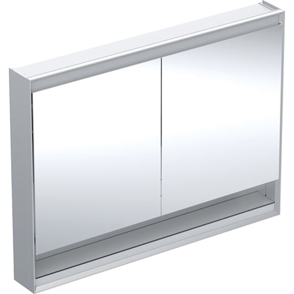 GEBERIT ONE Spiegelschrank mit Nische und ComfortLight, mit zwei Türen, AP-Montage, Höhe 90 cm #505.835.00.1 - Aluminium eloxiert
