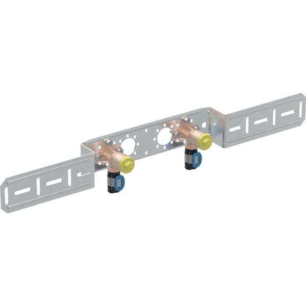 GEBERIT FlowFit Anschlusswinkel 90° vormontiert, zweifach, abgesetzt #619.661.00.1