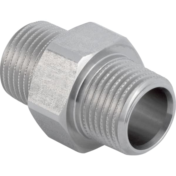 GEBERIT Übergang mit Außengewinde MF 1/2" und Außengewinde, Edelstahl #632.005.00.1