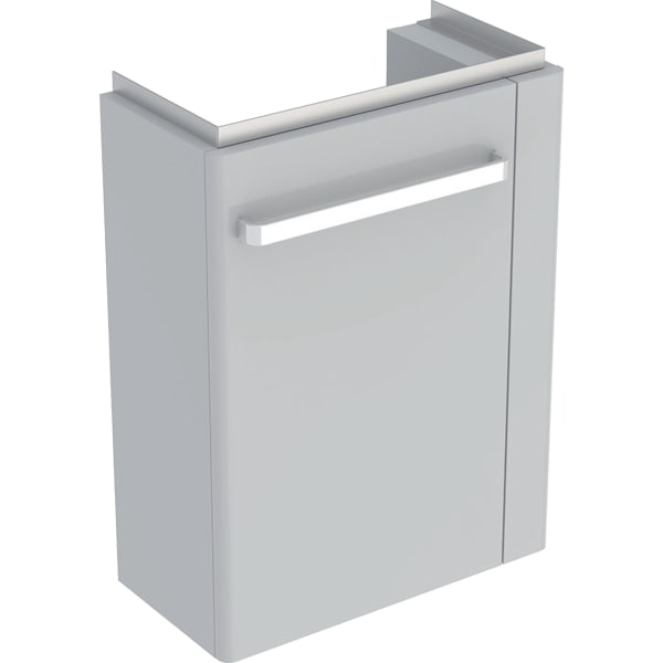 GEBERIT Renova Compact Unterschrank für Handwaschbecken, verkürzte Ausladung, mit Handtuchhalter #862051000 - Korpus: hellgrau / lackiert matt Front: hellgrau / lackiert hochglänzend