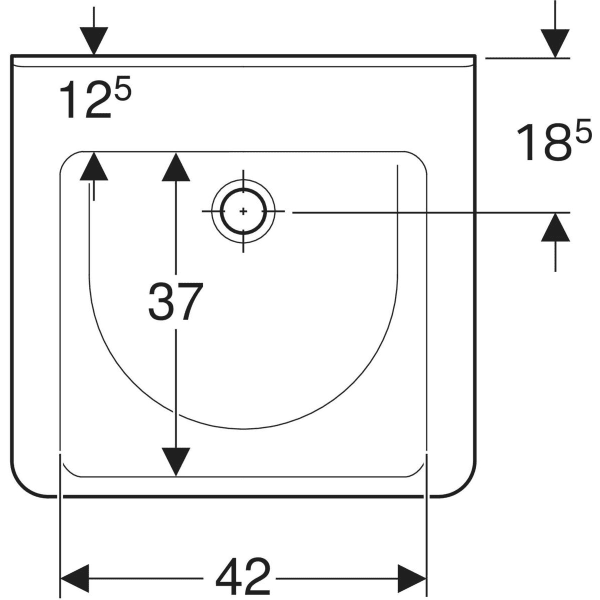 GEBERIT Renova Comfort Square Waschtisch barrierefrei #128556600 - weiß / KeraTect