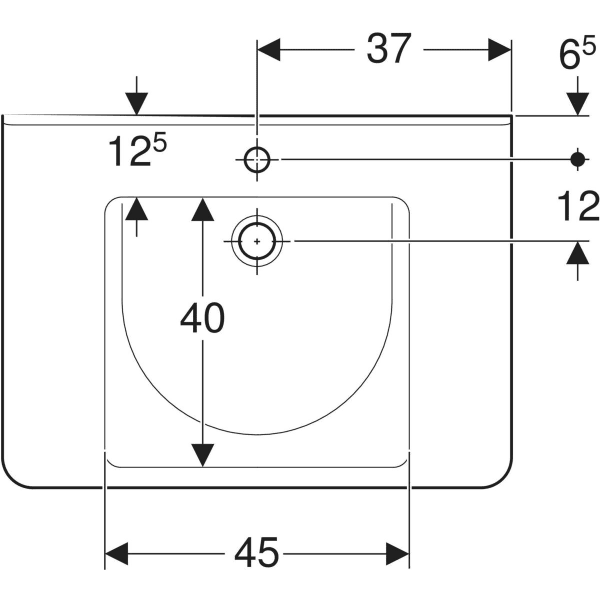 GEBERIT Renova Comfort Square Waschtisch barrierefrei #128575000 - weiß