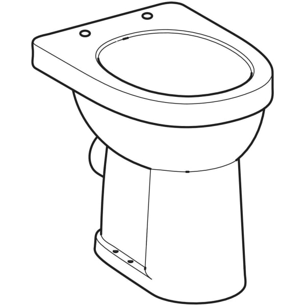 GEBERIT Renova Comfort Stand-WC Flachspüler, erhöht, Abgang horizontal #218520600 - weiß / KeraTect