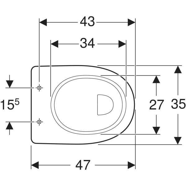 GEBERIT Renova Comfort Stand-WC Flachspüler, erhöht, Abgang vertikal #218511600 - weiß / KeraTect