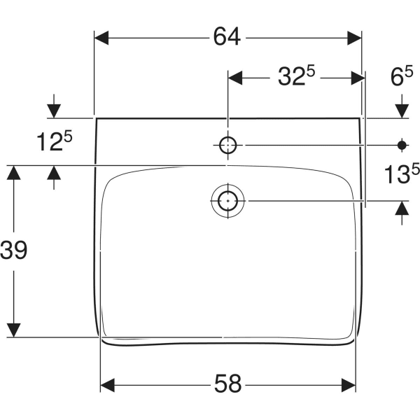 GEBERIT Renova Comfort Waschtisch barrierefrei #258567000 - weiß