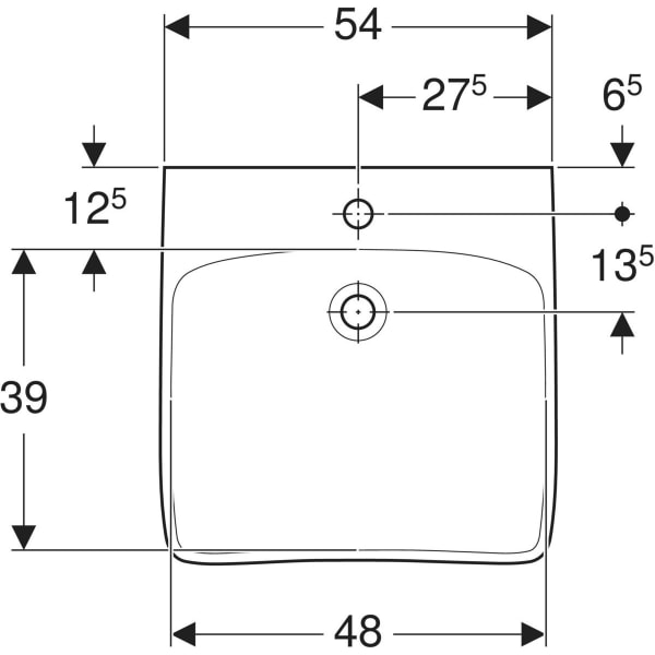 GEBERIT Renova Comfort Waschtisch barrierefrei #258557000 - weiß