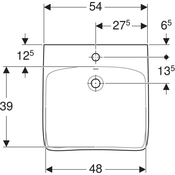GEBERIT Renova Comfort Waschtisch barrierefrei #258555000 - weiß