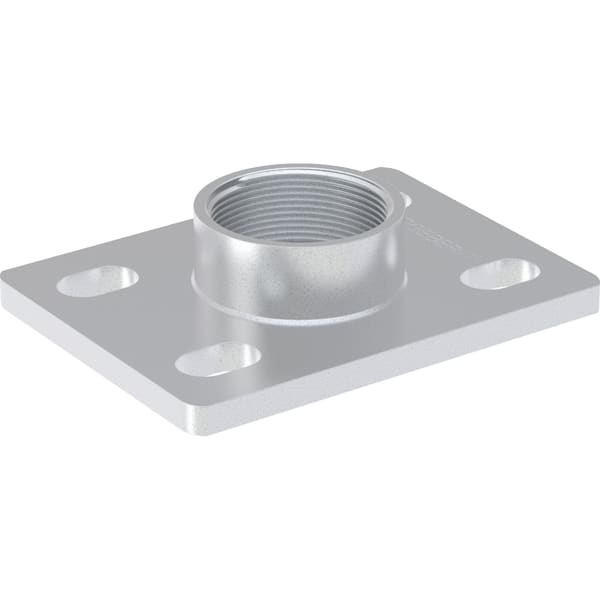 GEBERIT Grundplatte rechteckig, Vierloch, mit Gewindemuffe G #362.874.26.1 - galvanisch verzinkt