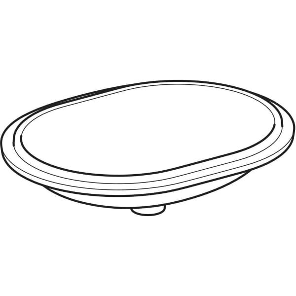 GEBERIT VariForm Unterbauwaschtisch elliptisch #500.759.01.2 - weiß / Unterseite: glasiert