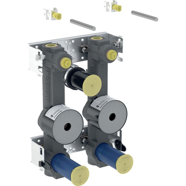 GEBERIT GIS Set Waschtisch für Standarmatur, mit zwei Wasserzählerstrecken mit UP-Absperrventil und Anschluss-T-Stück #461.177.00.1