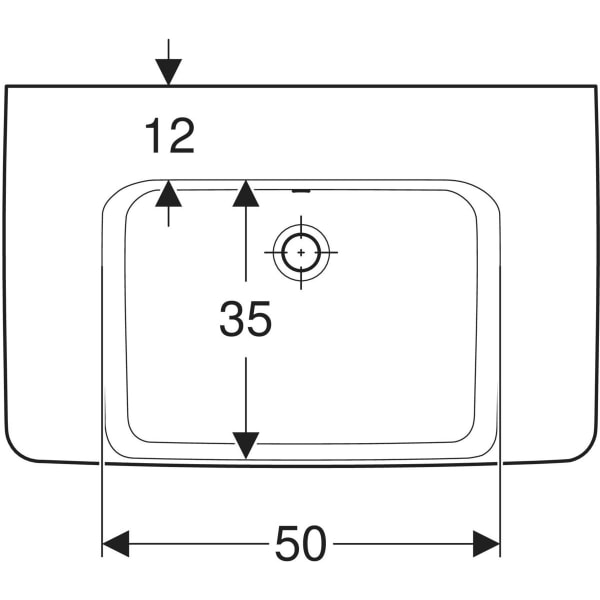 GEBERIT Renova Plan Waschtisch mit Ablagefläche #501.696.00.8 - weiß / KeraTect