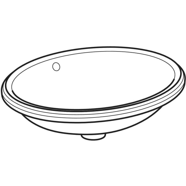 GEBERIT VariForm Unterbauwaschtisch oval #500.753.01.2 - weiß / Unterseite: glasiert