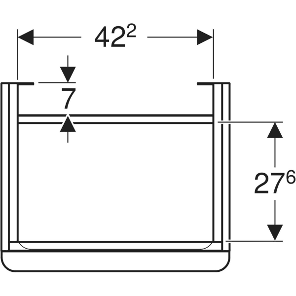 GEBERIT Smyle Square Unterschrank für Handwaschbecken, mit einer Tür #500.363.JK.1 - Korpus und Front: lava / lackiert matt Griff: lava / pulverbeschichtet matt