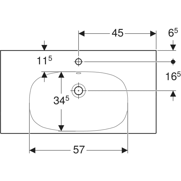 GEBERIT Acanto Waschtisch mit Ablagefläche #500.623.01.2 - weiß